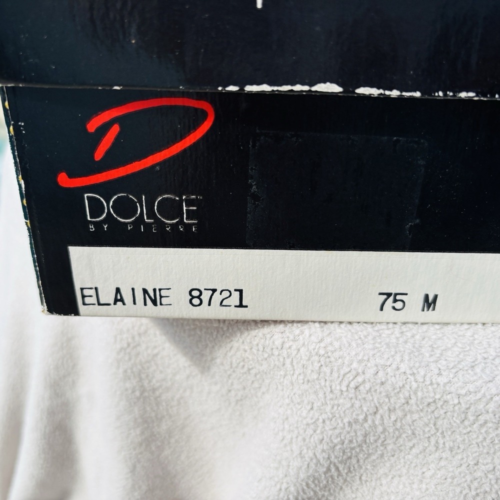 VTG Dolce By Pierre Elegant Black Velvet W/Gold Accent Elegant High Heel Shoes - Picture 3 of 10